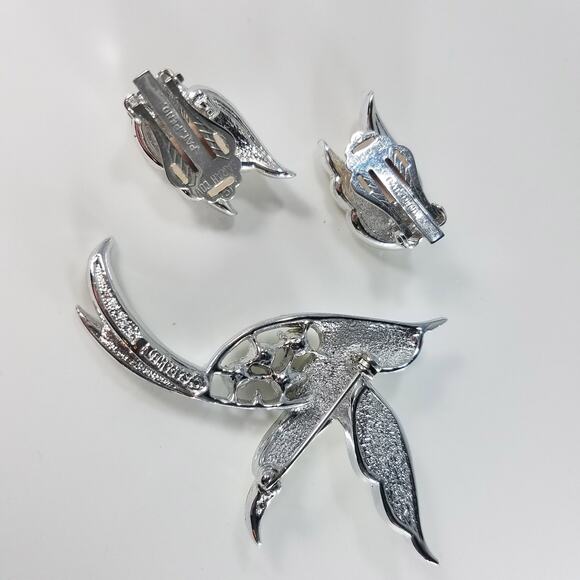 Vintage Sarah Coventry Bird of Paradise Brooch Earrings Set, 1960s - Picture 4 of 10